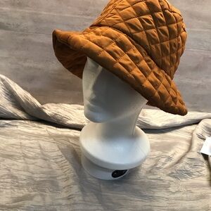 Elegant Quilted Tan Bucket Rain Hat